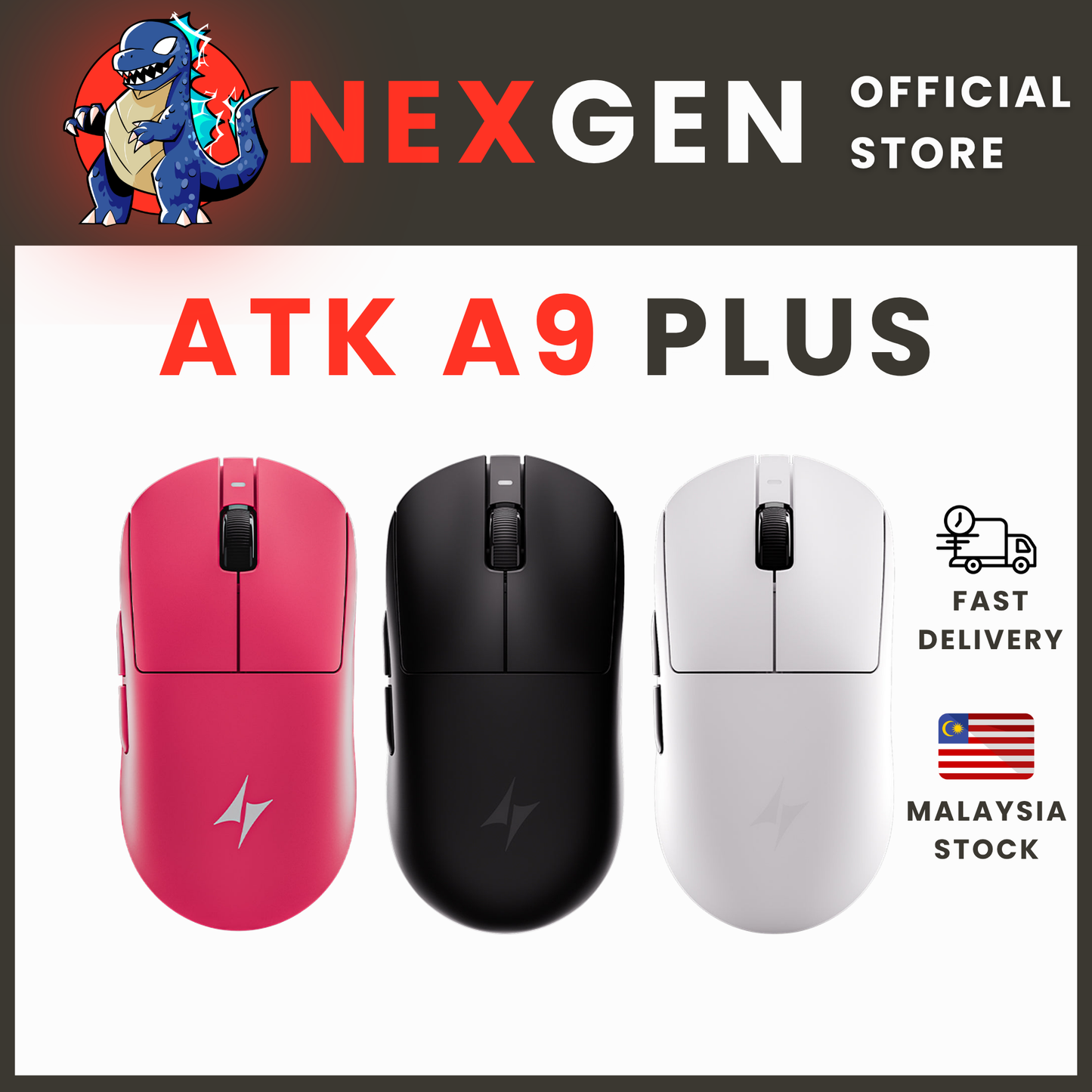 ATK Dragonfly A9 Plus 2.0 | 1000 Hz Gaming Mouse 57G PAW3395 800MAH | NexGen Lab