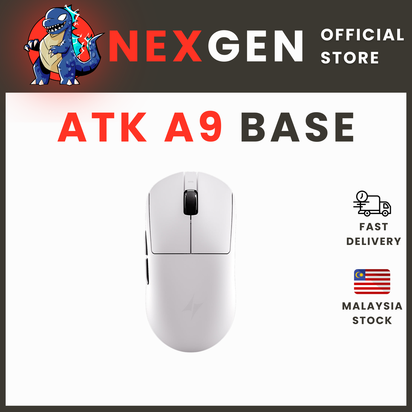 ATK Dragonfly A9 Base | 1000 Hz Gaming Mouse 53G PAW3395SE 500MAH | NexGen Lab
