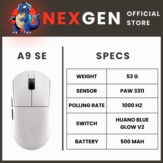 ATK Dragonfly A9 SE | 1000 Hz Gaming Mouse 53G PAW3311 500MAH | NexGen Lab