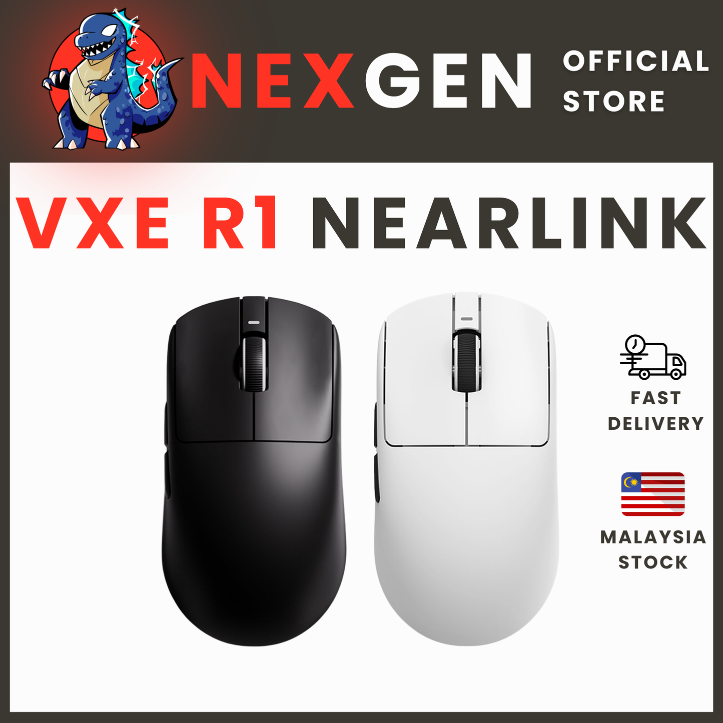 VXE Dragonfly R1 Nearlink | 1000 Hz Gaming Mouse 50G PAW3395 SE 520MAH | NexGen Lab