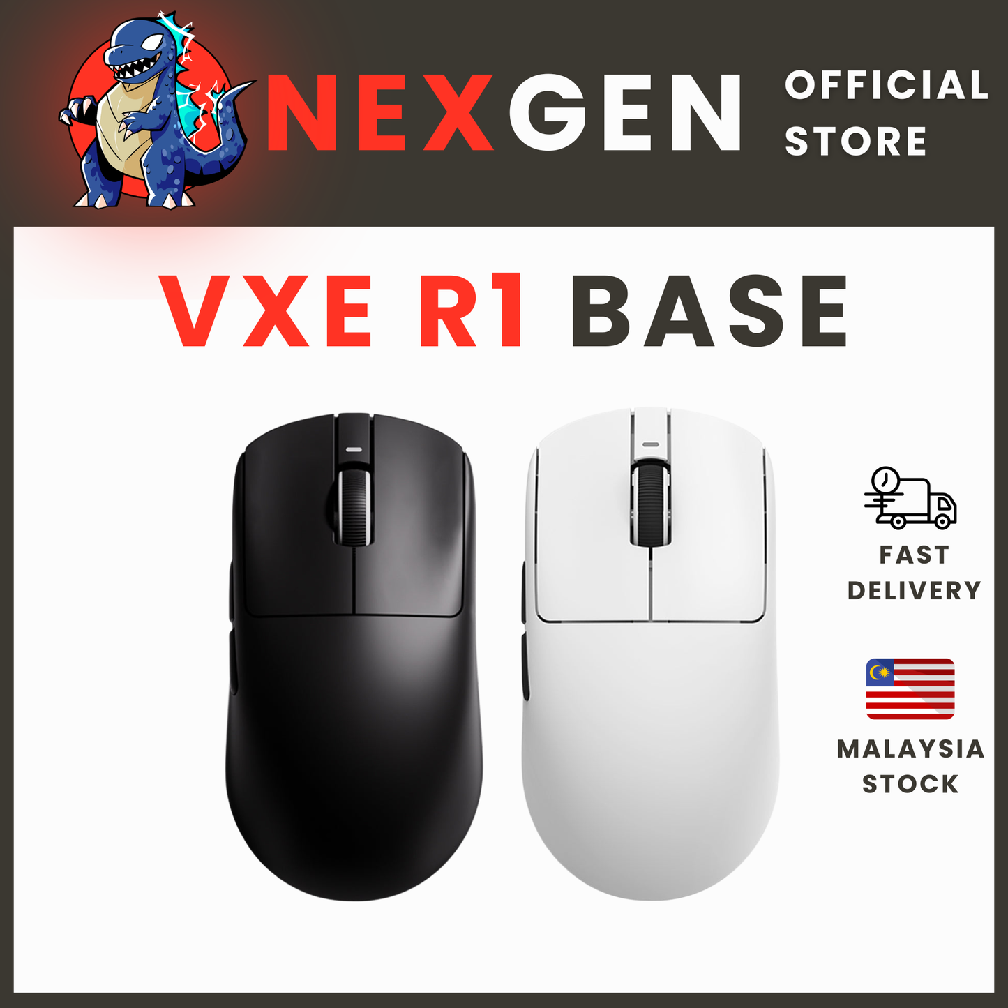 VXE Dragonfly R1 Base | 1000 Hz Gaming Mouse 51G PAW3395 250MAH | NexGen Lab